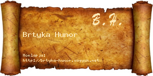 Brtyka Hunor névjegykártya